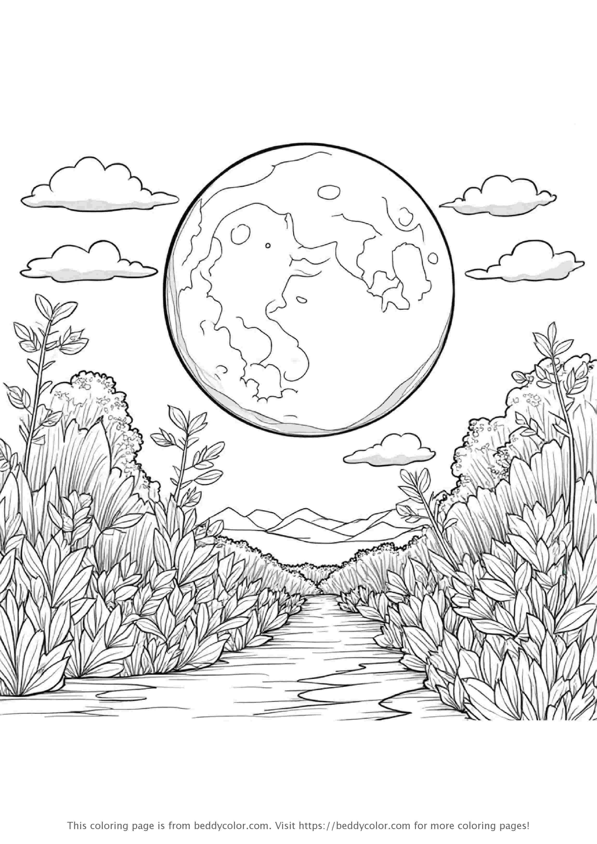 月光下的发光灯笼景观