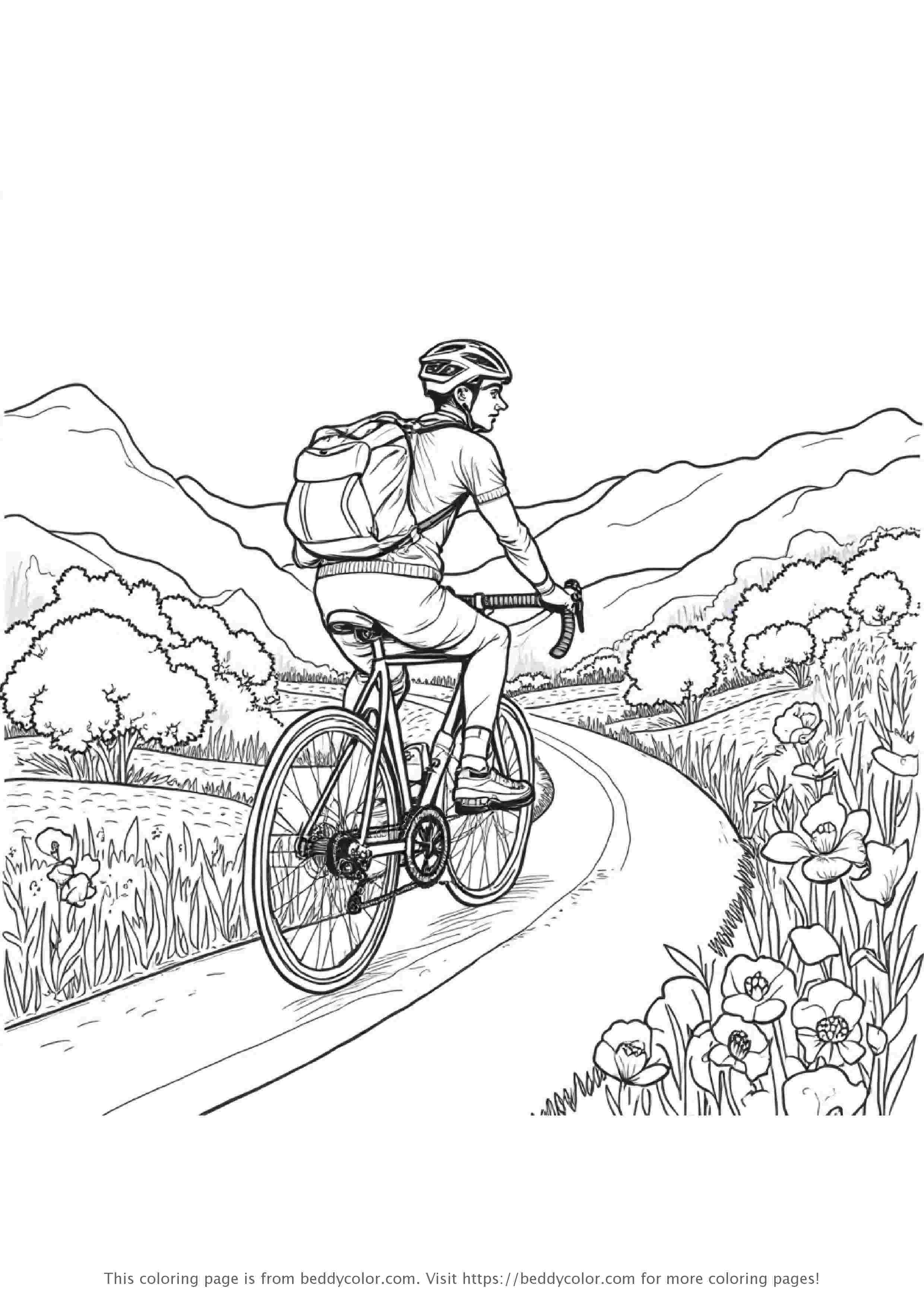 蜿蜒道路上的公路自行车