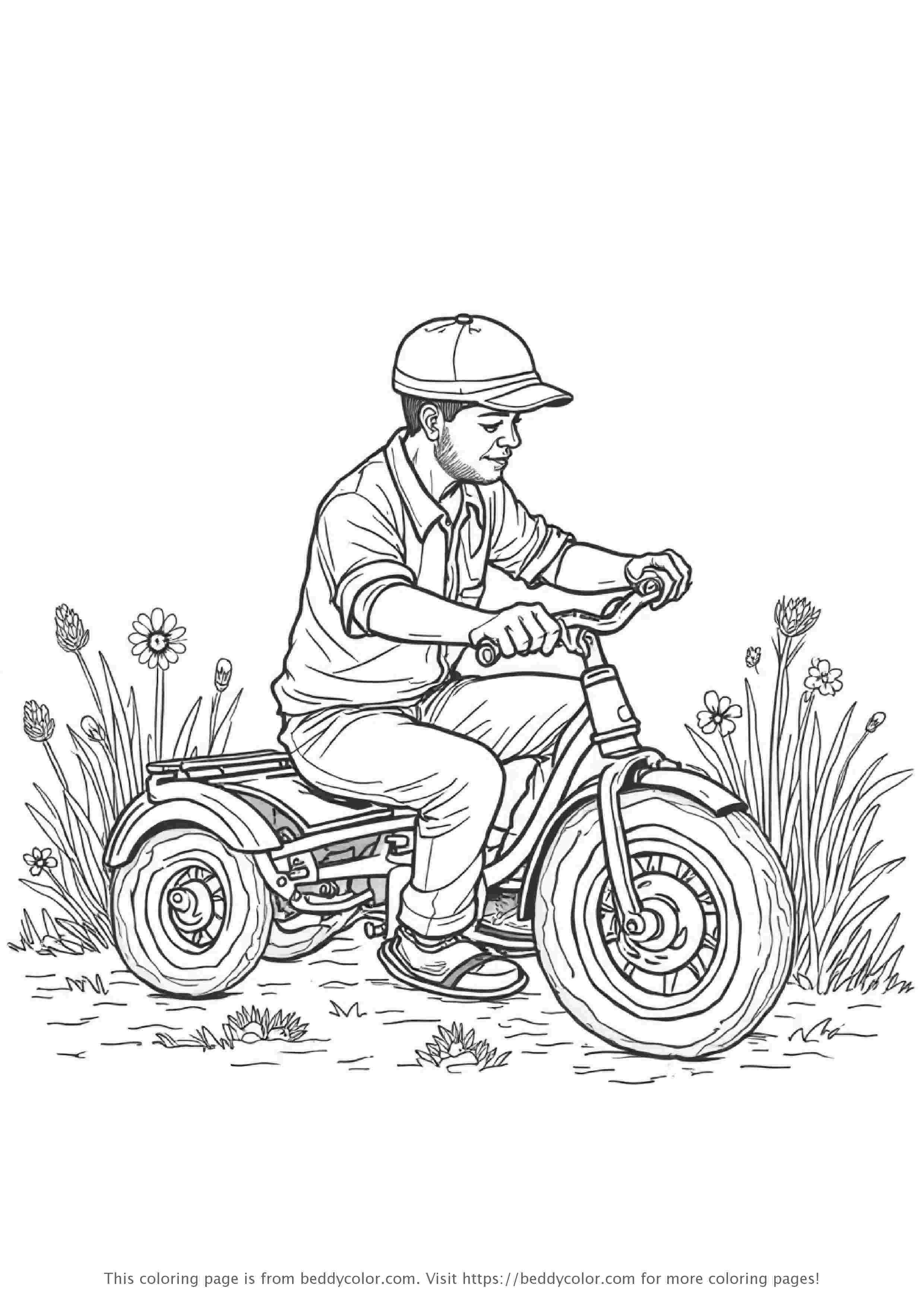 机械师修理三轮车