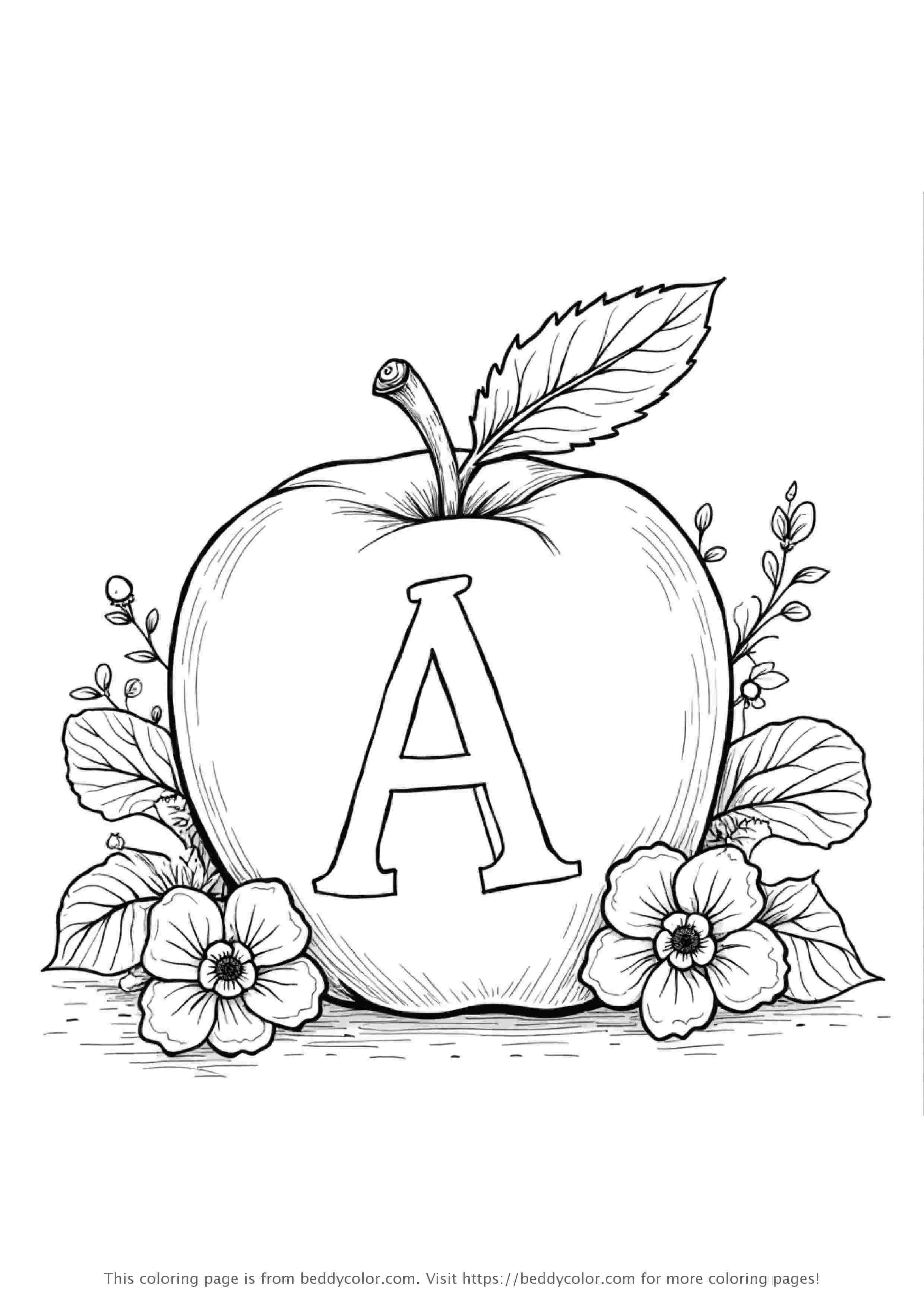 Apple with Letter A