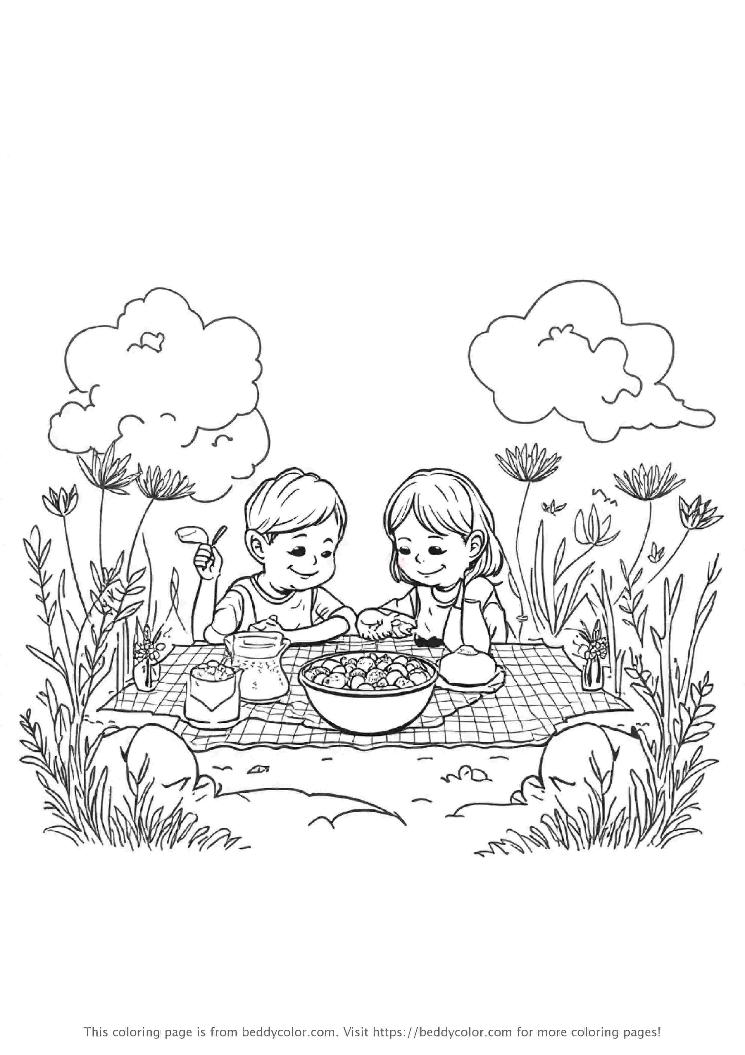 Children having a picnic