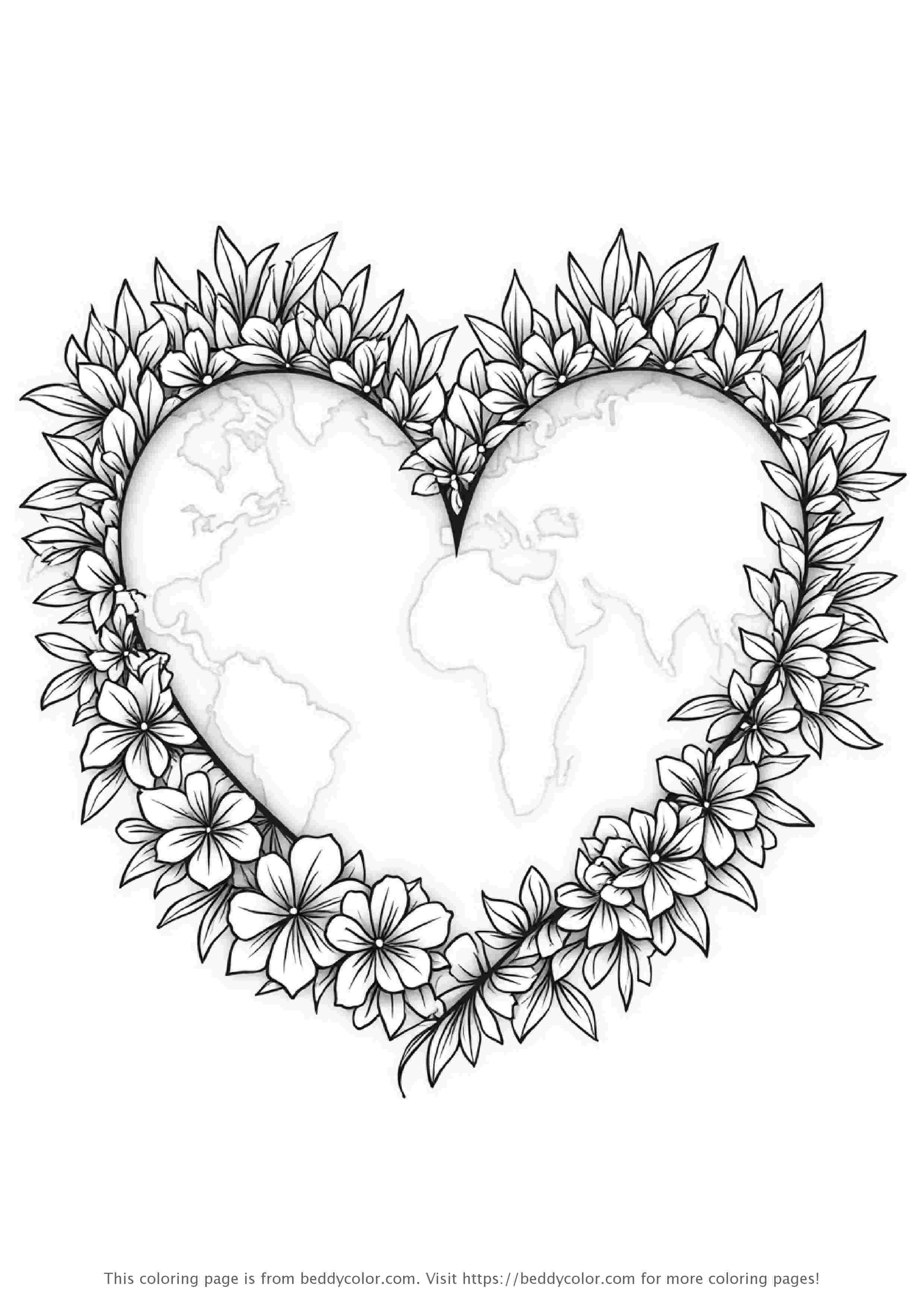 Heart Shaped World Map