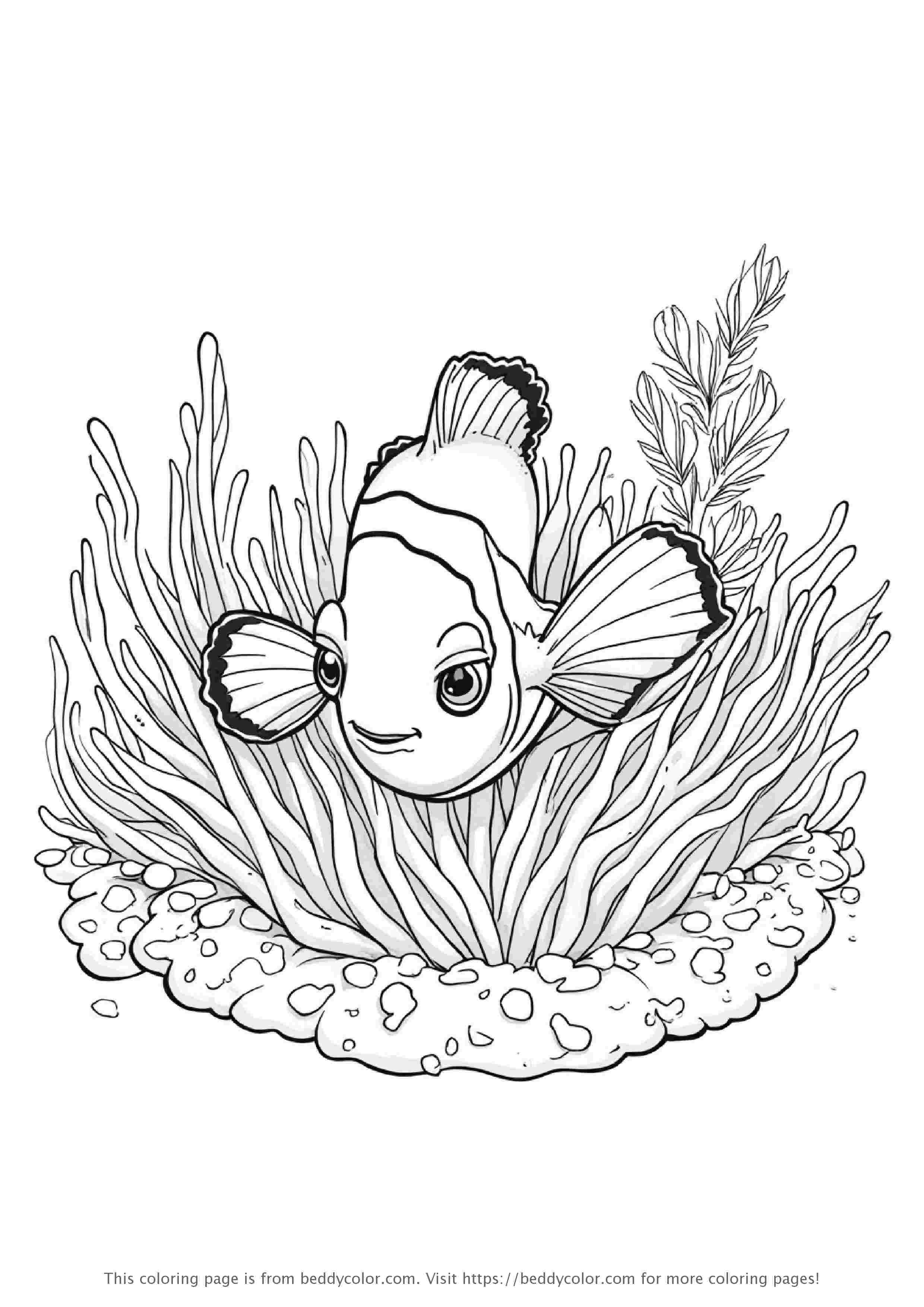 Clownfish Hiding in Anemone