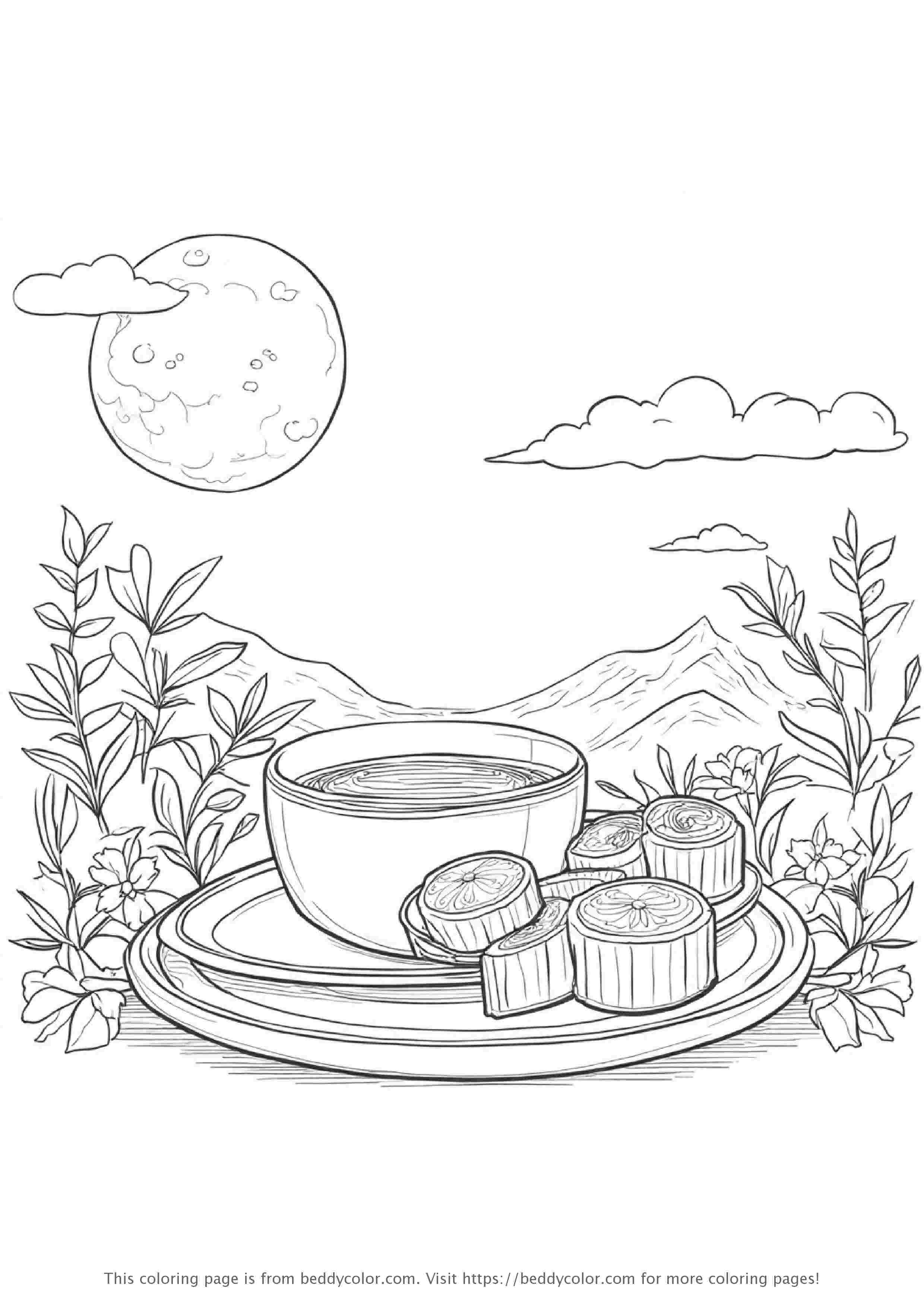 Tea and Mooncakes Under Moonlight
