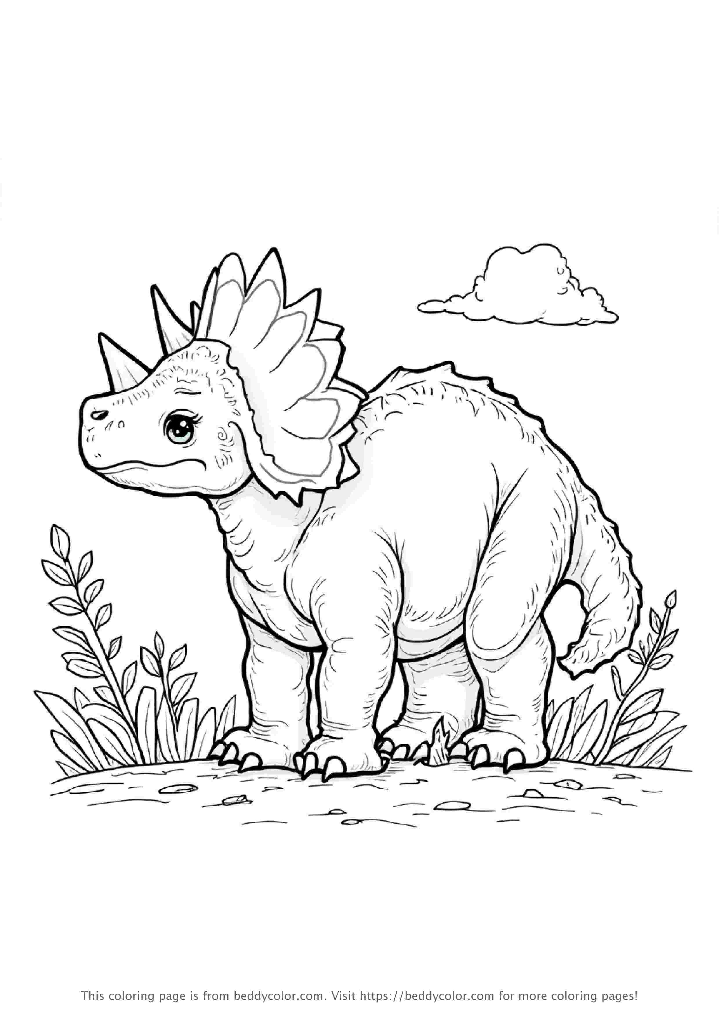 Triceratops Protecting Baby