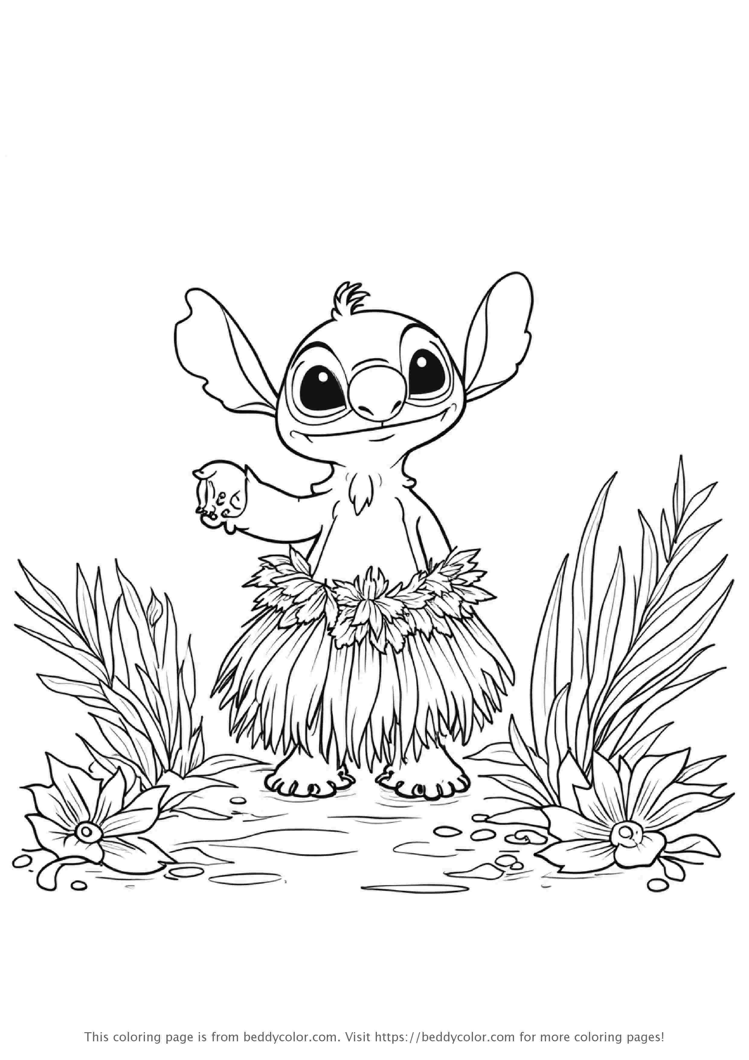 Stitch in a Hula Skirt