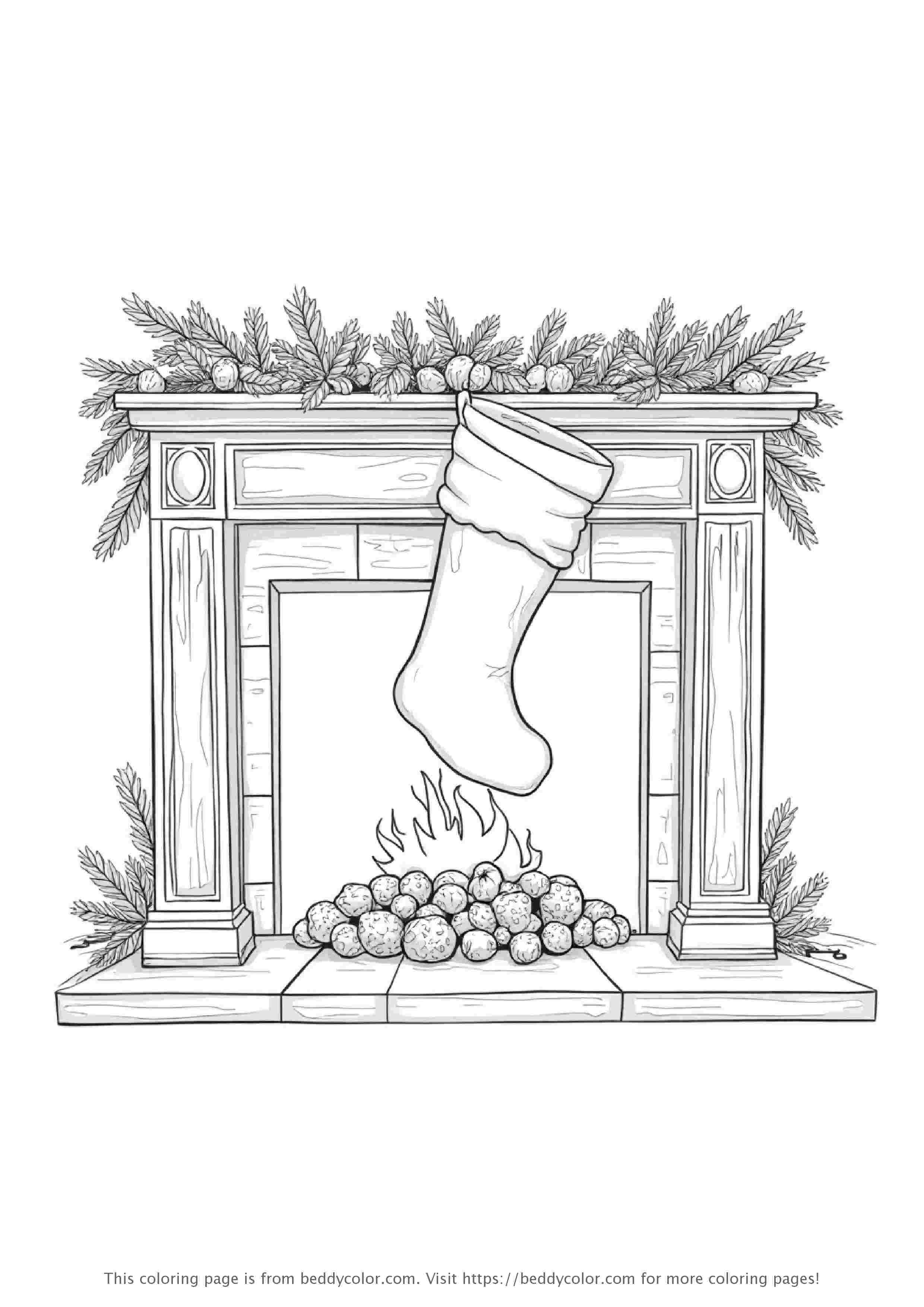 Christmas Stocking on Fireplace