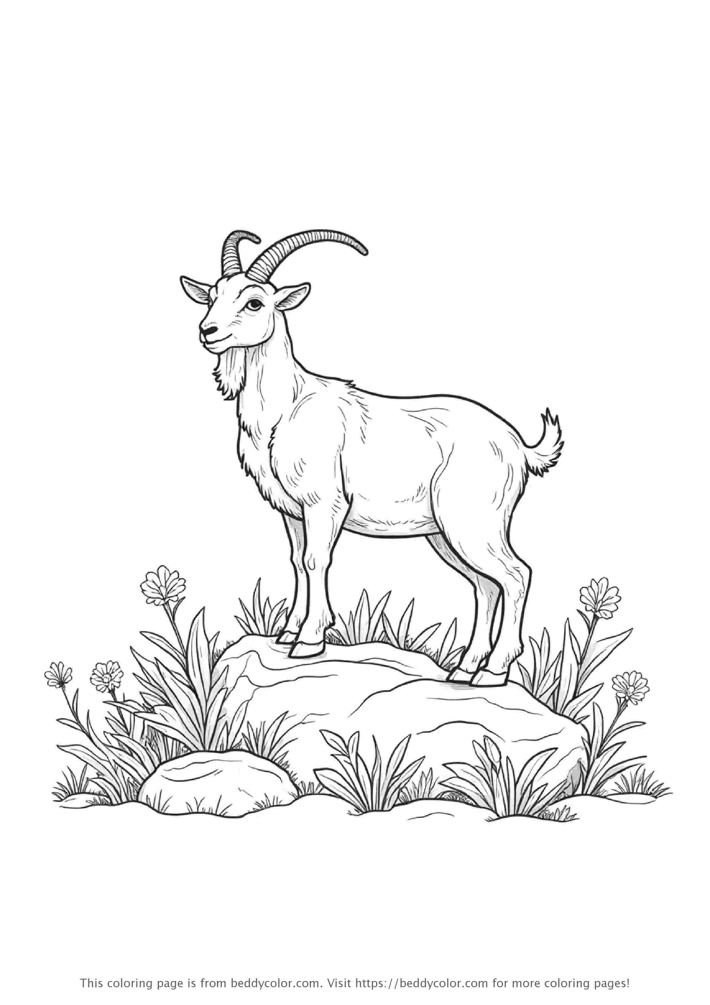 Goat Standing on Rock