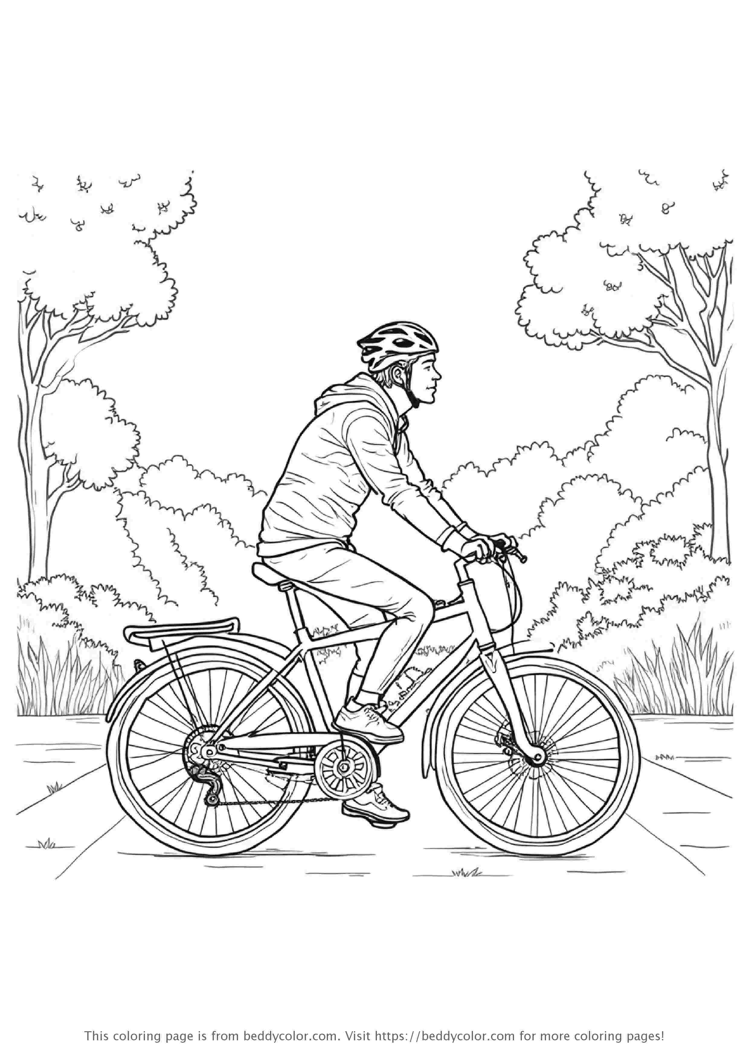 Road Bike Rider in Park