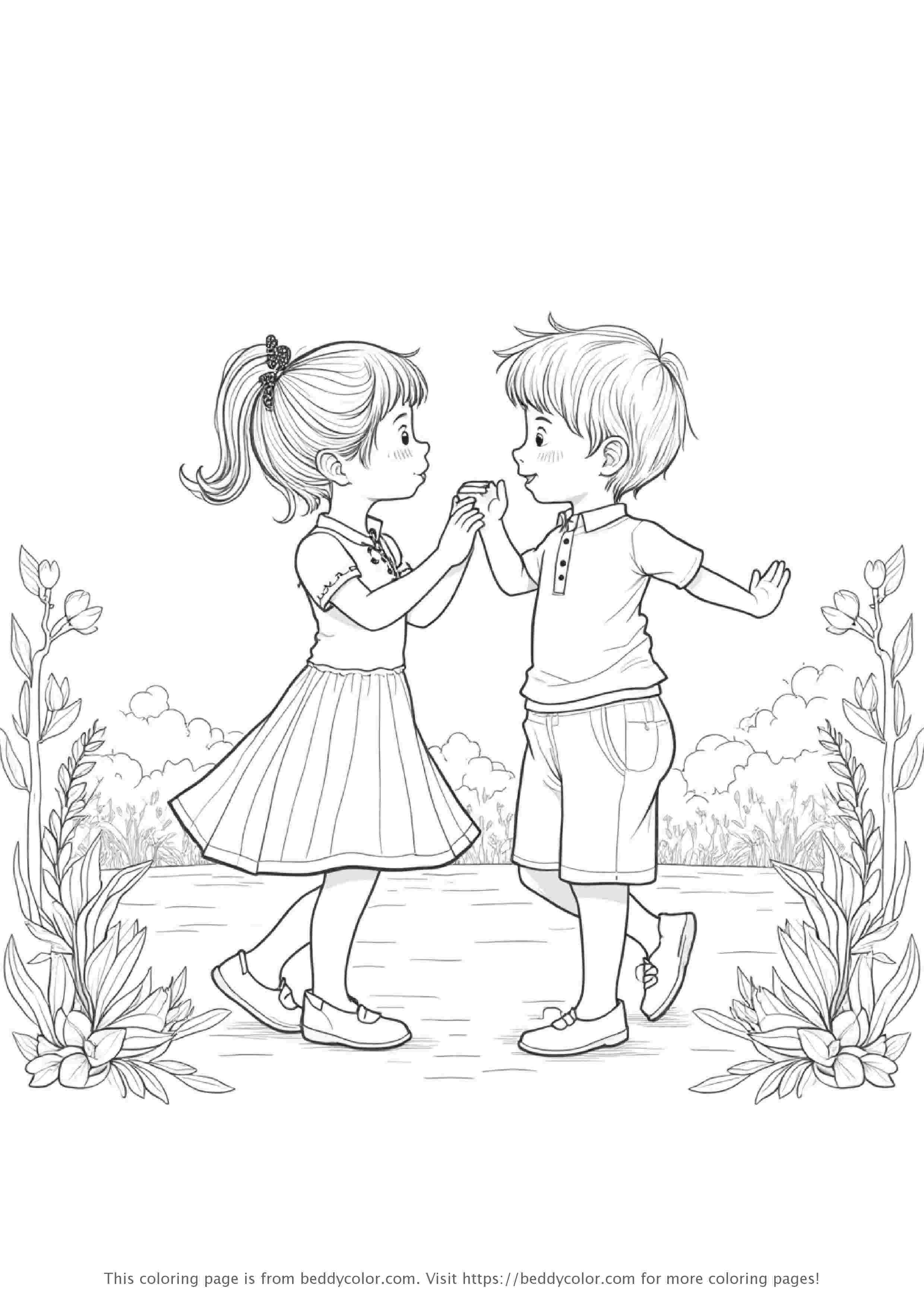 Children dancing together