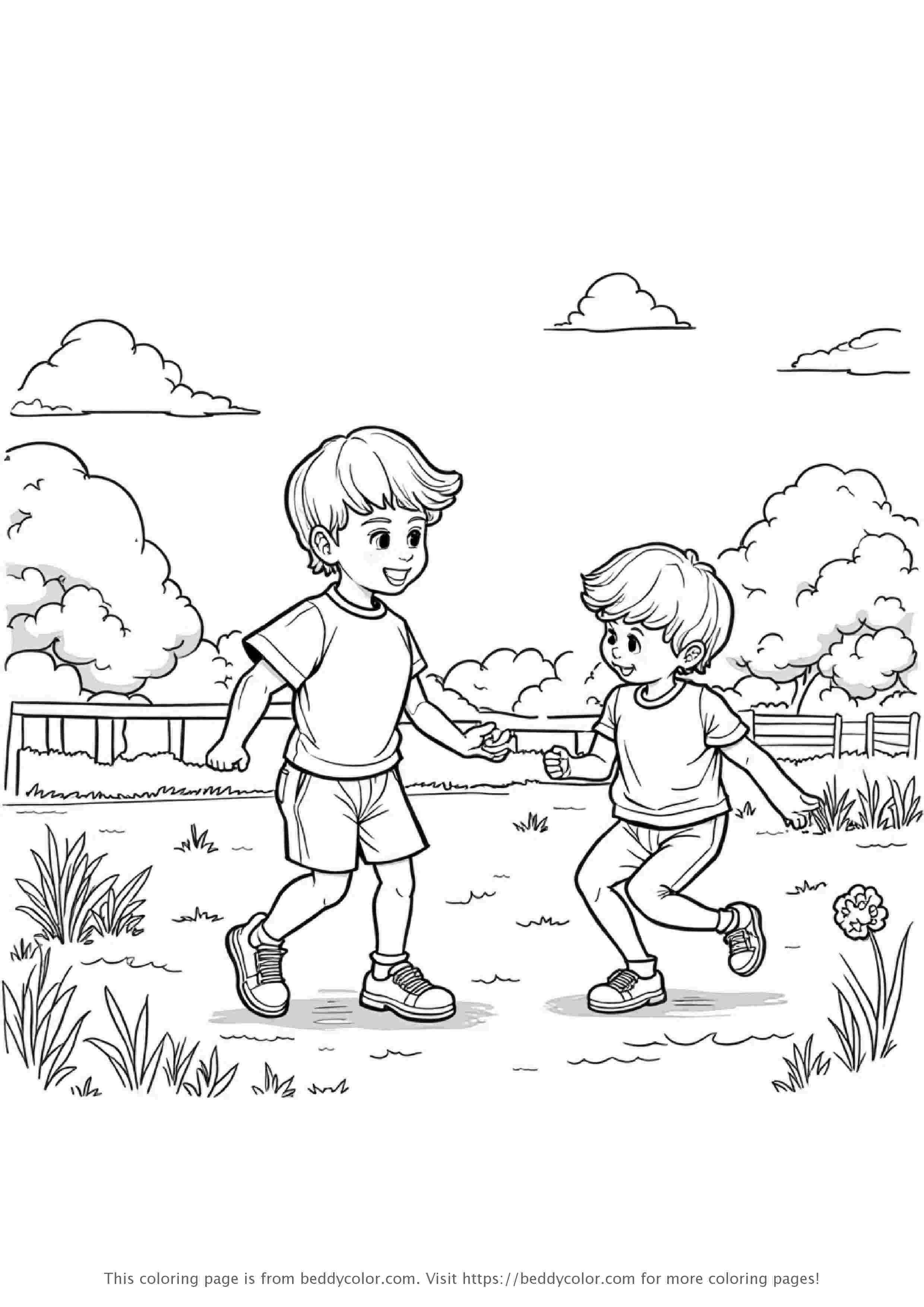 Children playing tag