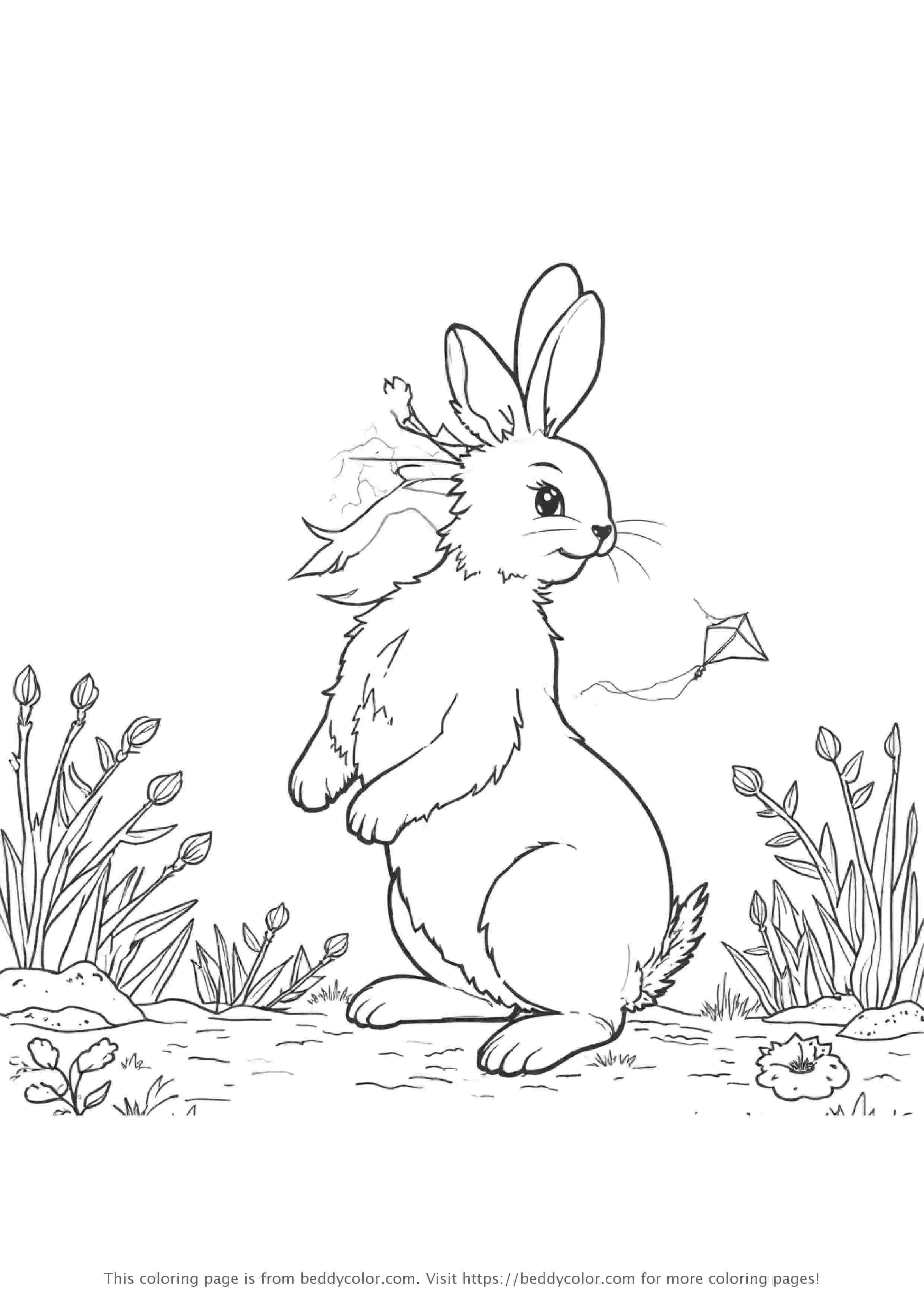 Rabbit Kite Flying in Sky