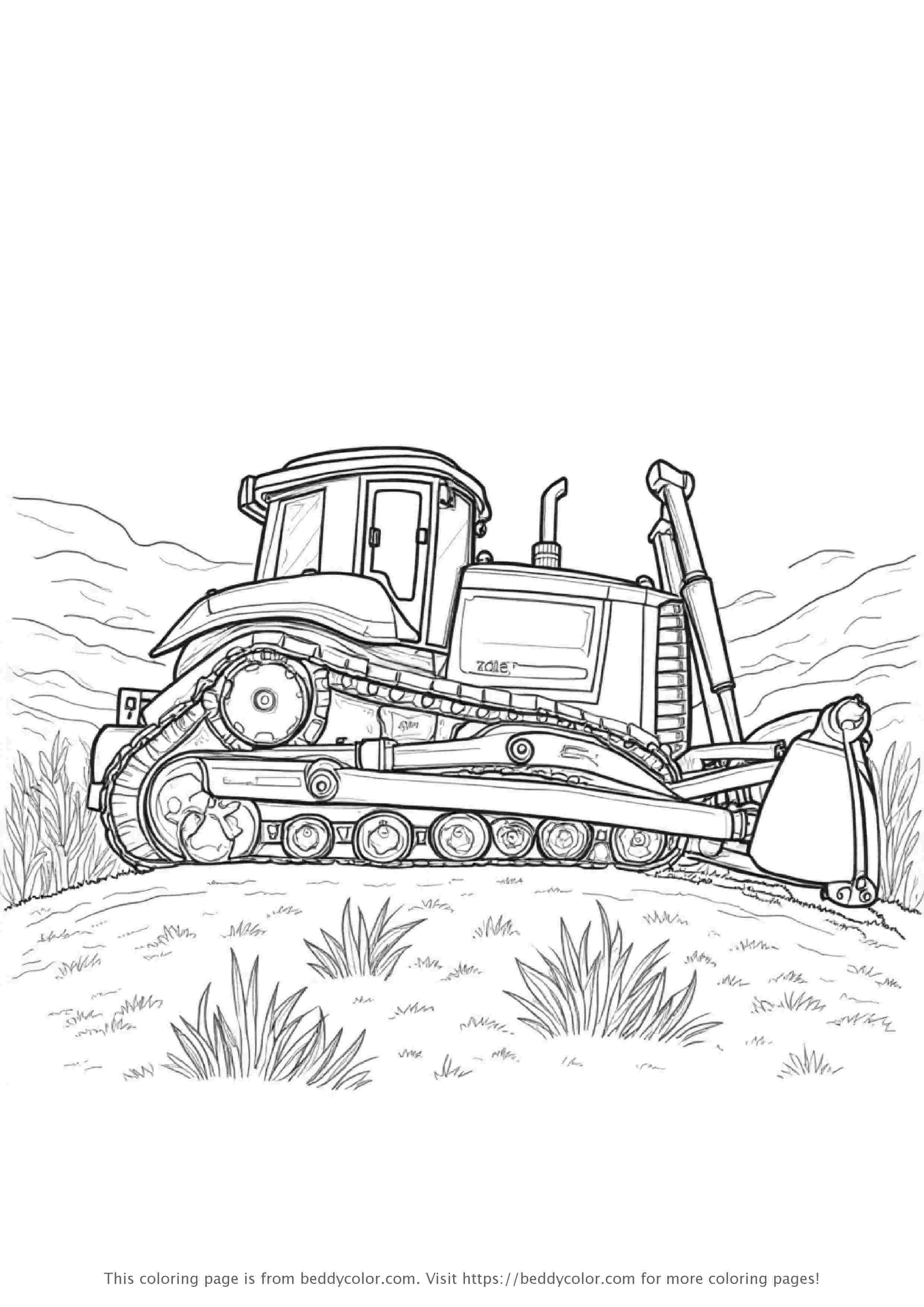 Bulldozer Driving Up Hill
