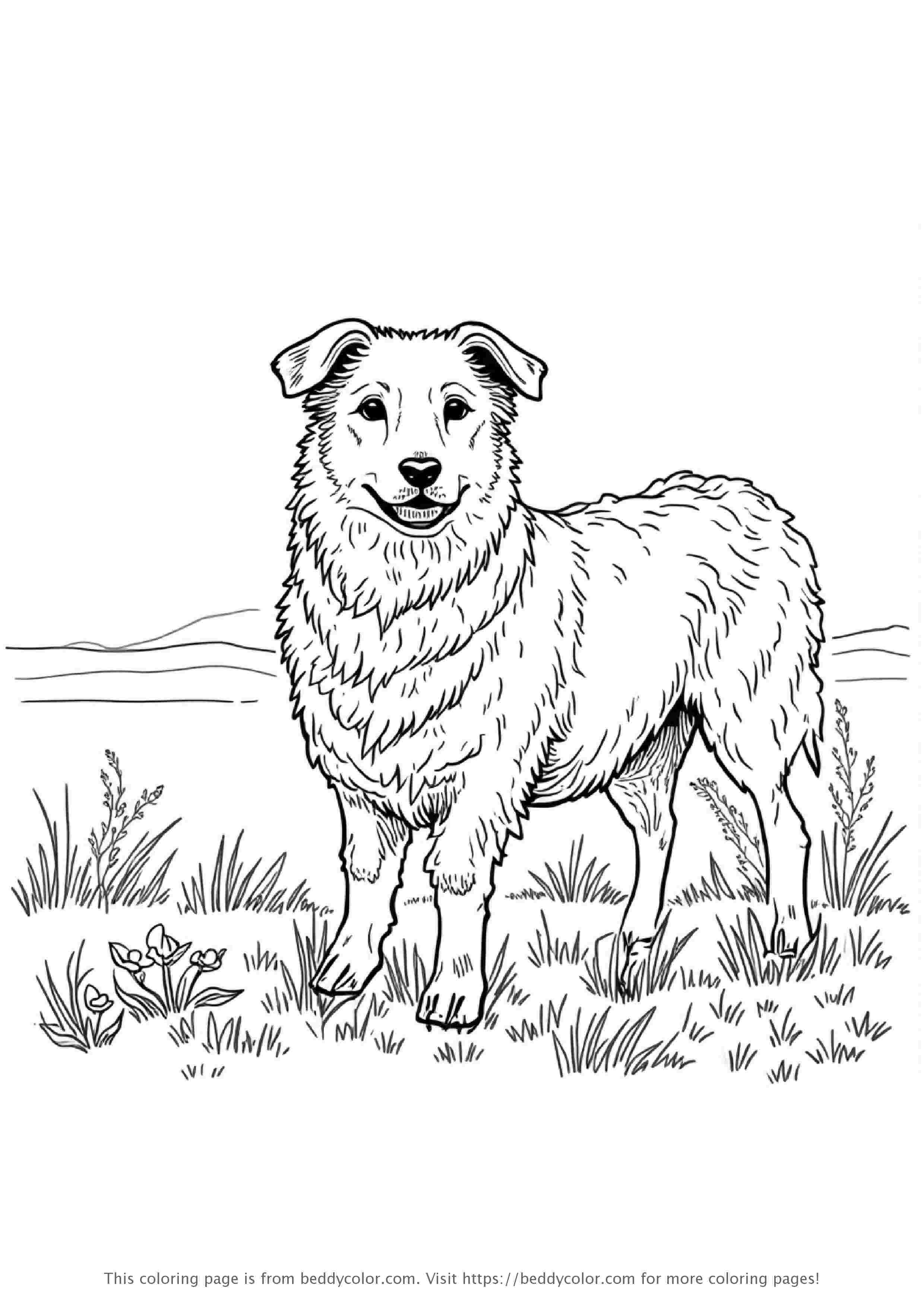 Dog herding sheep