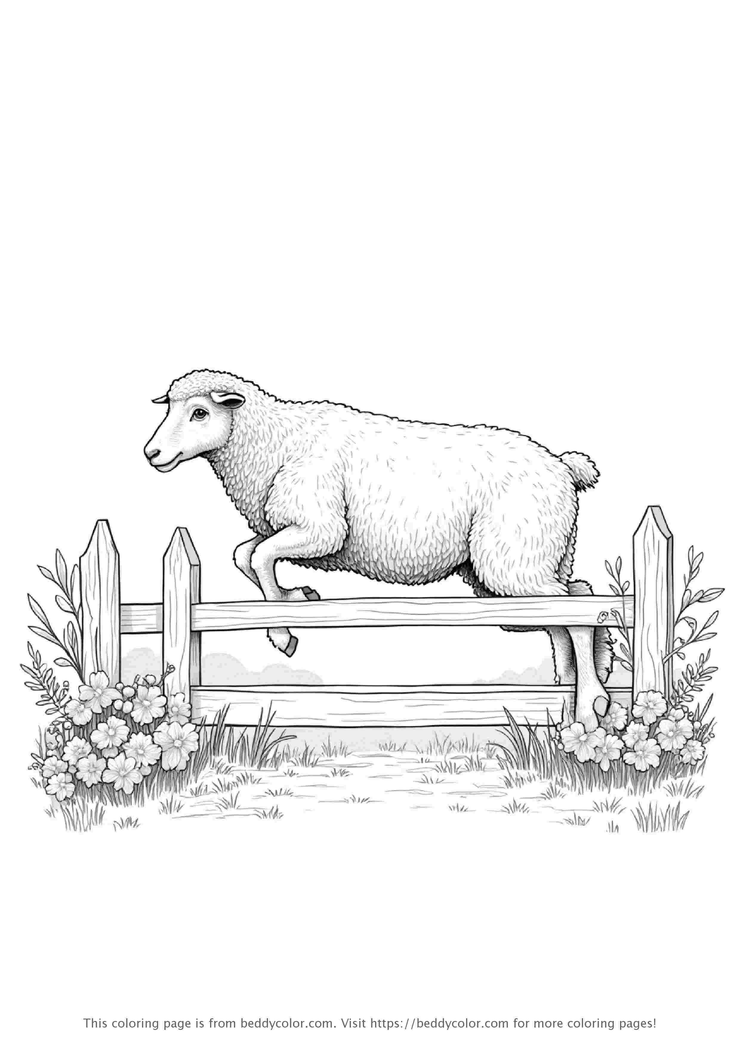 Sheep Jumping Over Fence