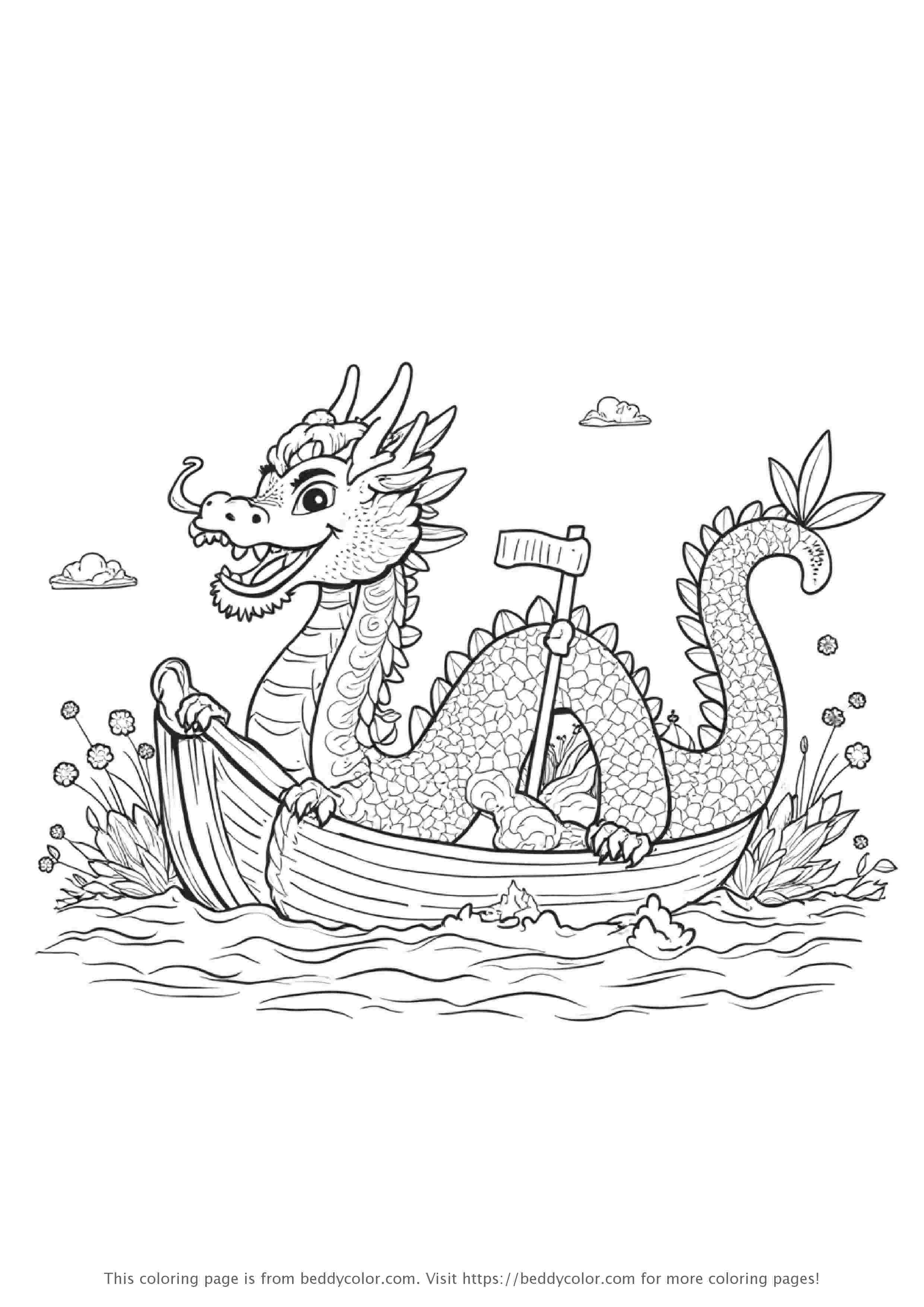 Child Drawing Dragon Boat Race