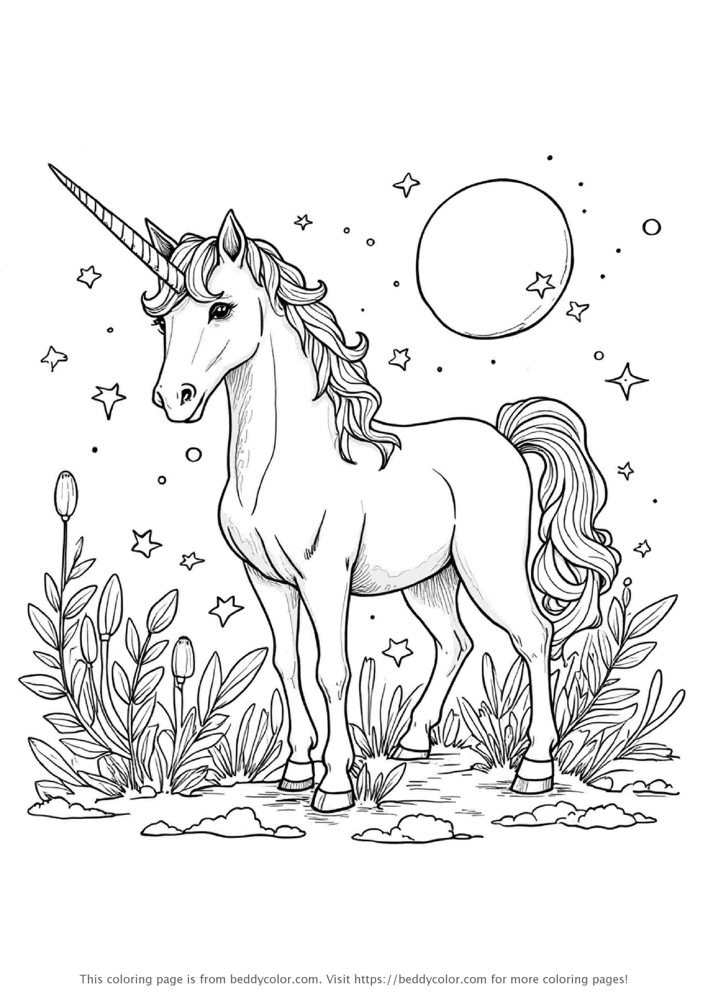 宇宙星云中的银河独角兽