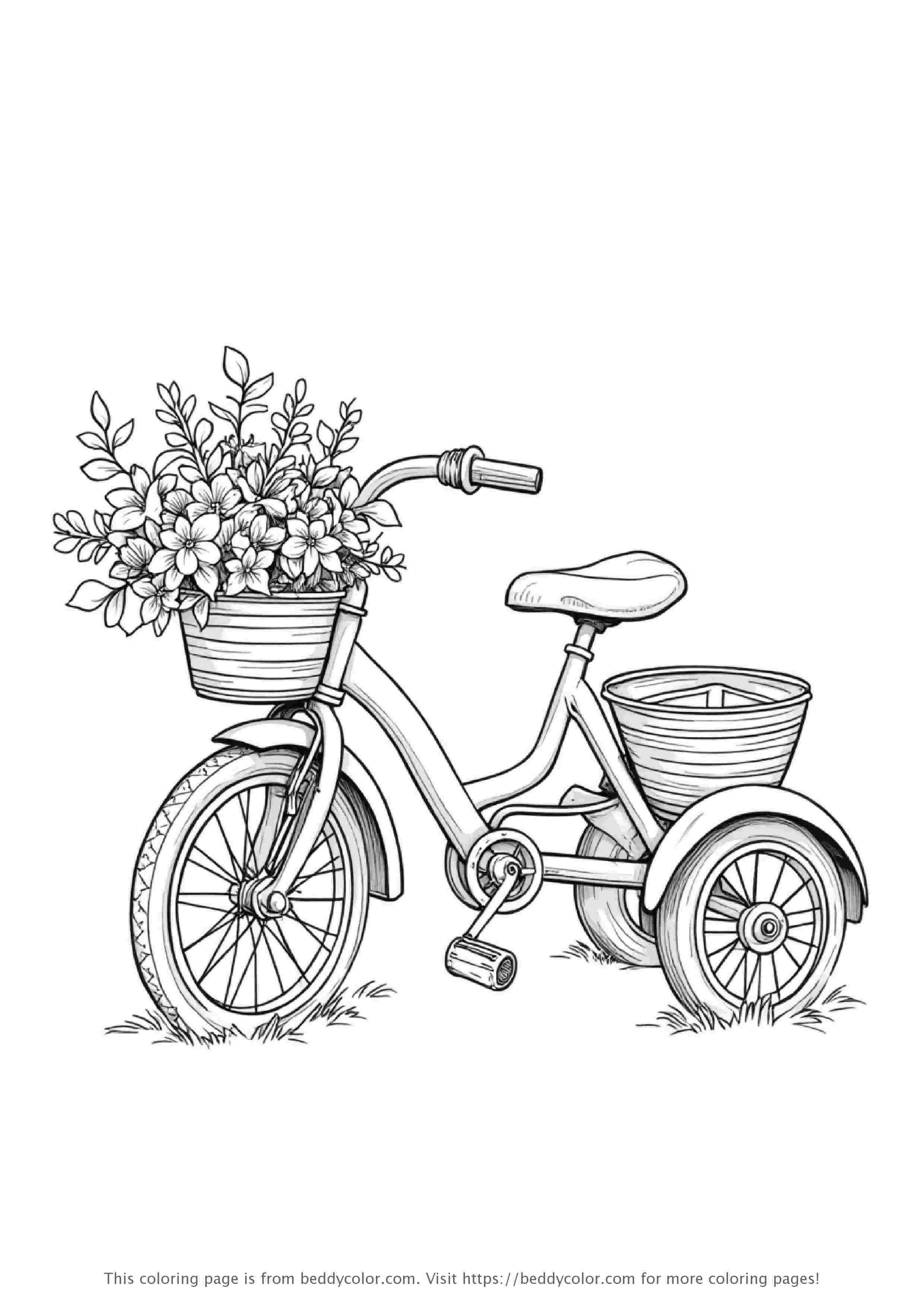 Tricycle with Flower Basket